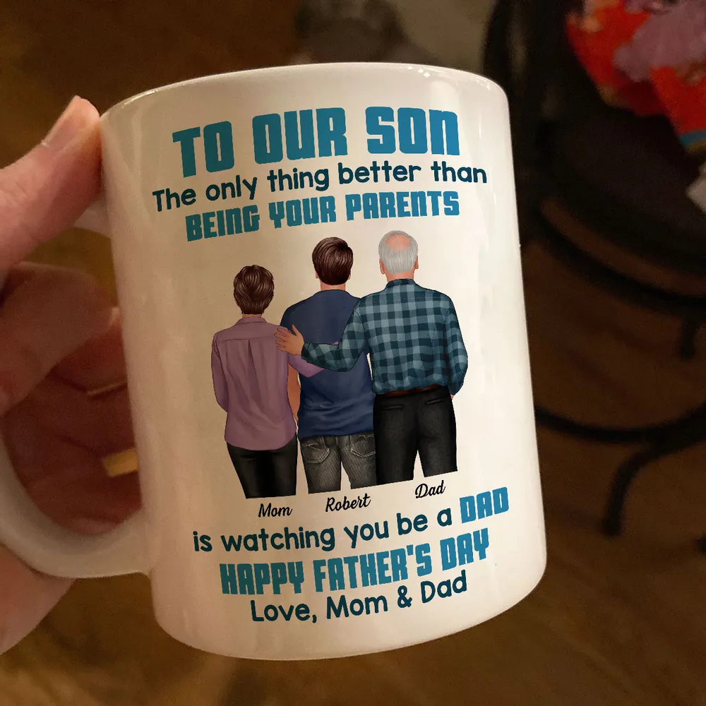 To My Son Back-View Hug Ceramic Mug – Watching You Be a Dad – Father’s Day Gift - Image 7