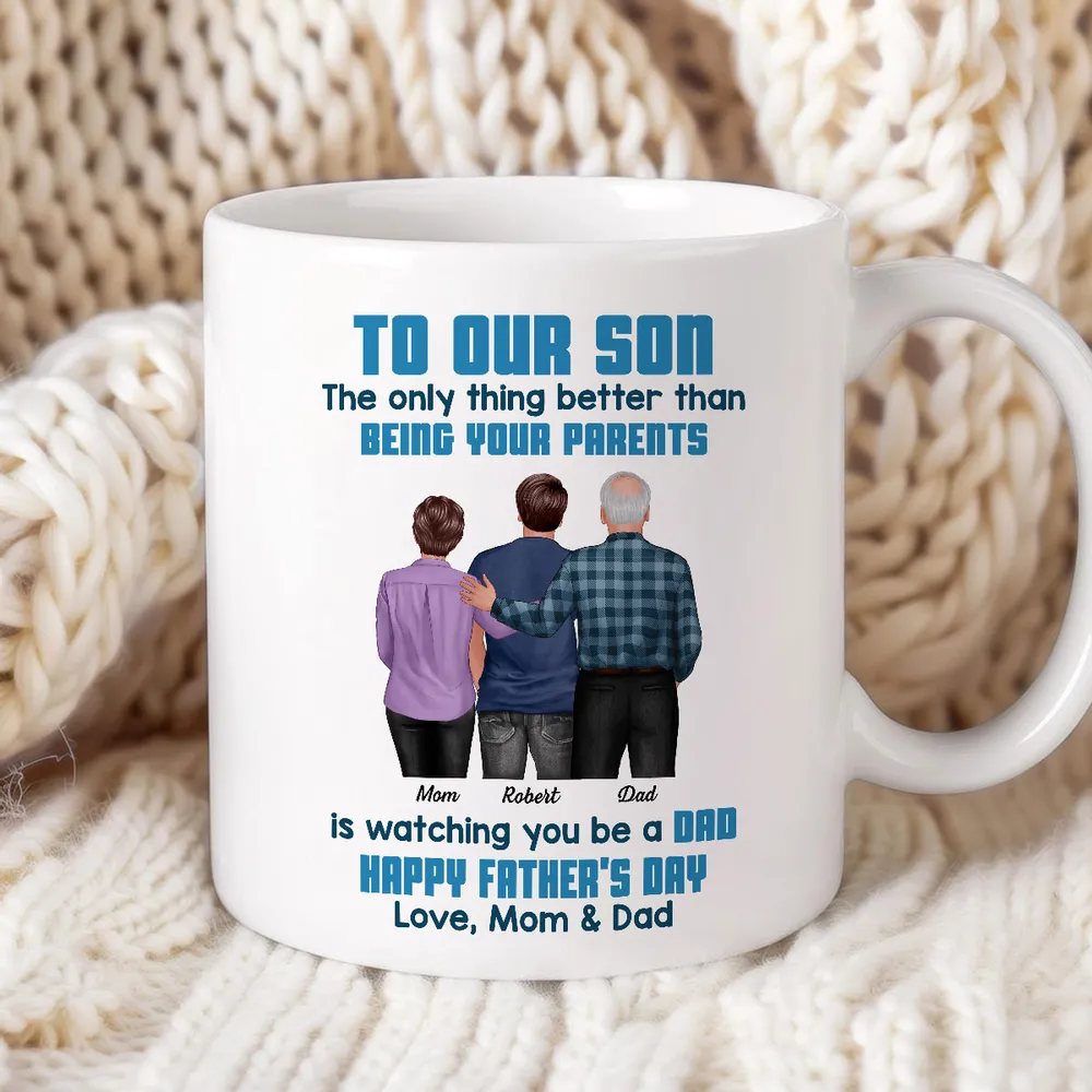 To My Son Back-View Hug Ceramic Mug – Watching You Be a Dad – Father’s Day Gift - Image 9