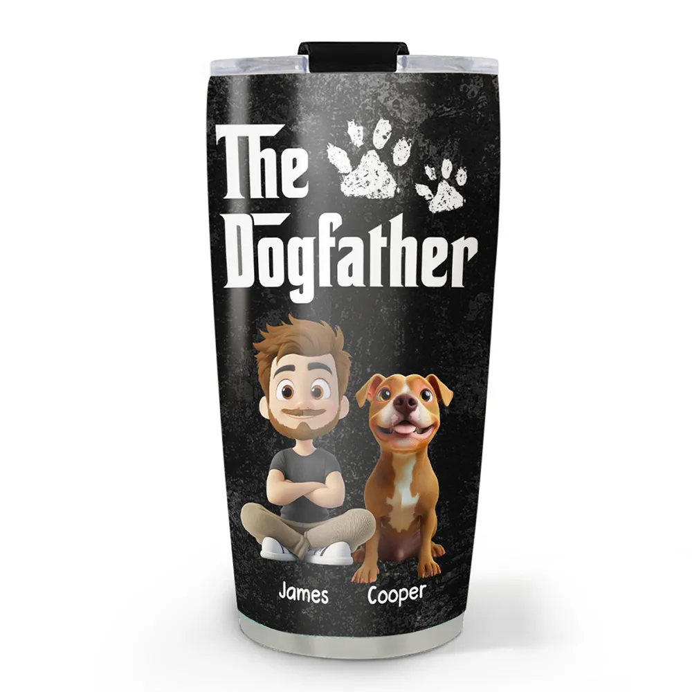 “The Dogfather” Insulated Travel Tumbler – Personalized Father’s Day Gift for Dog Dads - Image 4