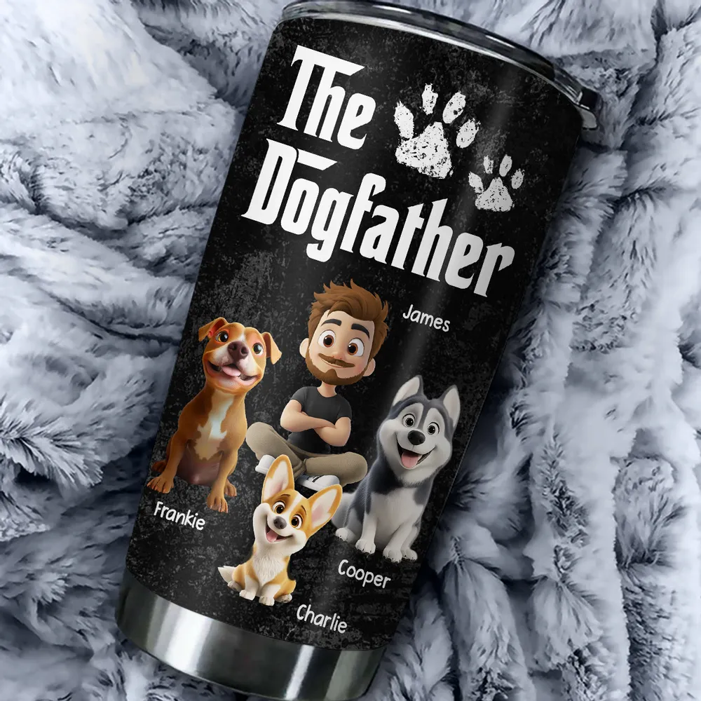“The Dogfather” Insulated Travel Tumbler – Personalized Father’s Day Gift for Dog Dads - Image 7