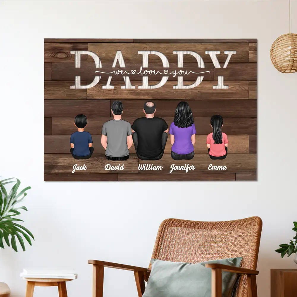 "Dad, We love you" – Personalized Poster for Father's Day – A Unique Family Gift for Dad - Image 3