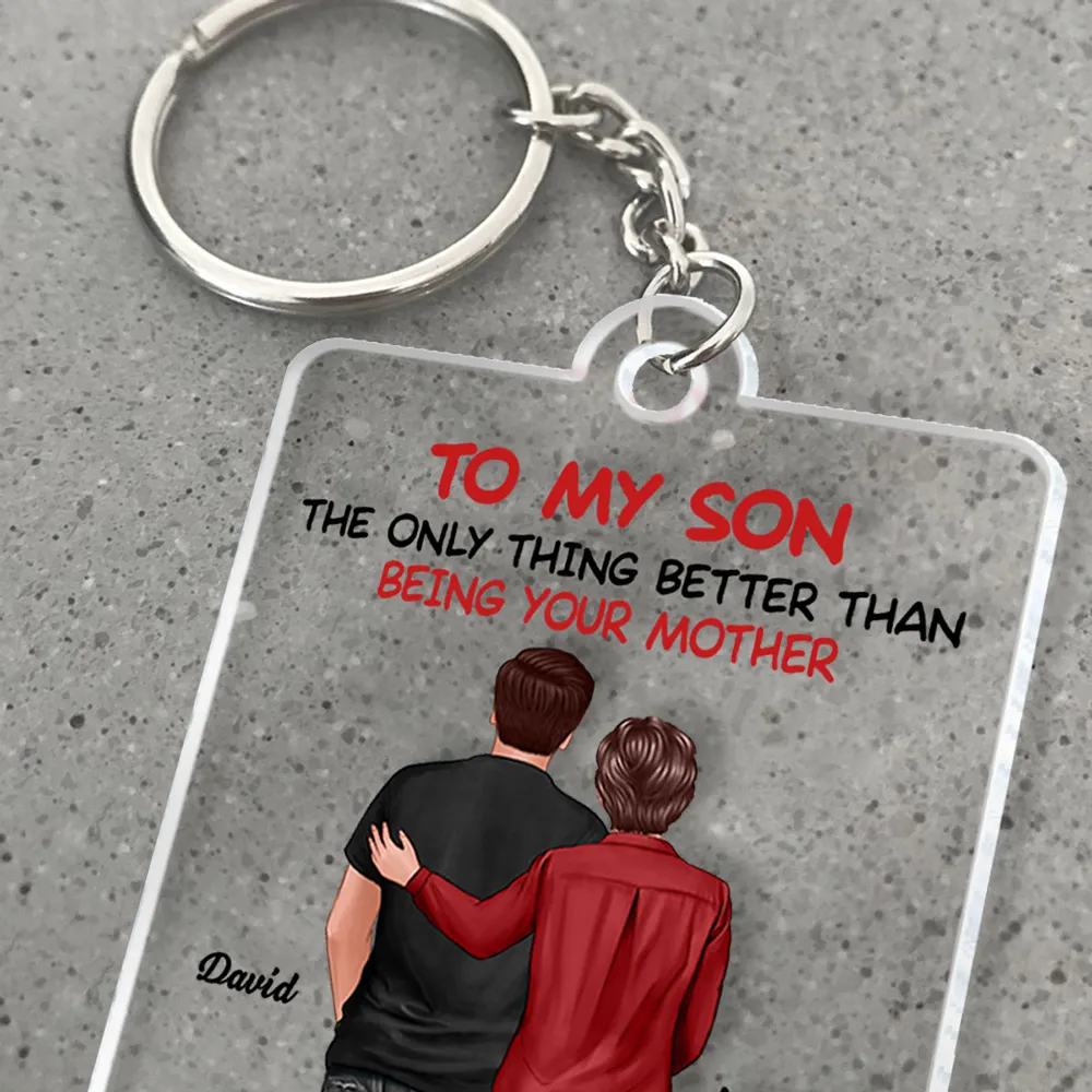 Mom-Dad-Son Back-View Keychain, Happy Trio Father’s Day Keepsake - Image 8