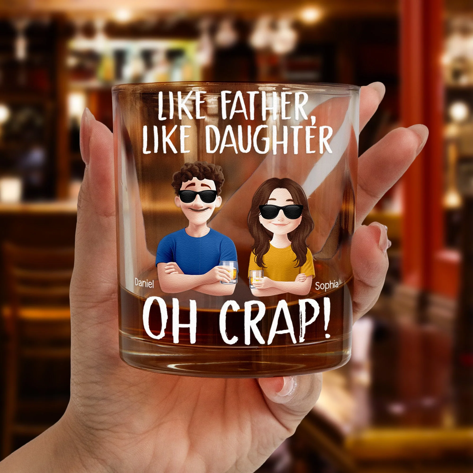 “Like Father, Like Daughter” Custom Whiskey Glass – Personalized Father-Daughter Gift - Image 3