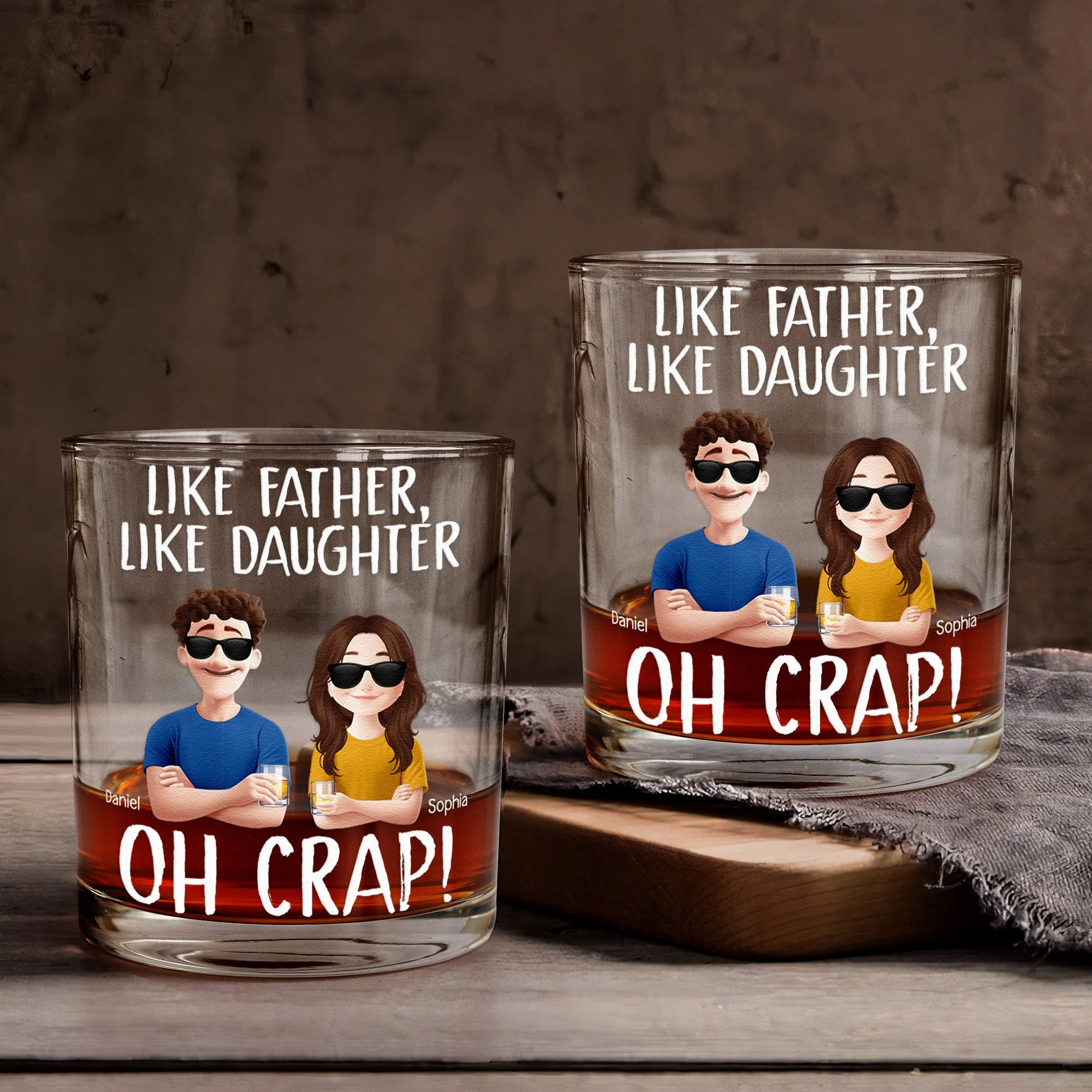 “Like Father, Like Daughter” Custom Whiskey Glass – Personalized Father-Daughter Gift - Image 4