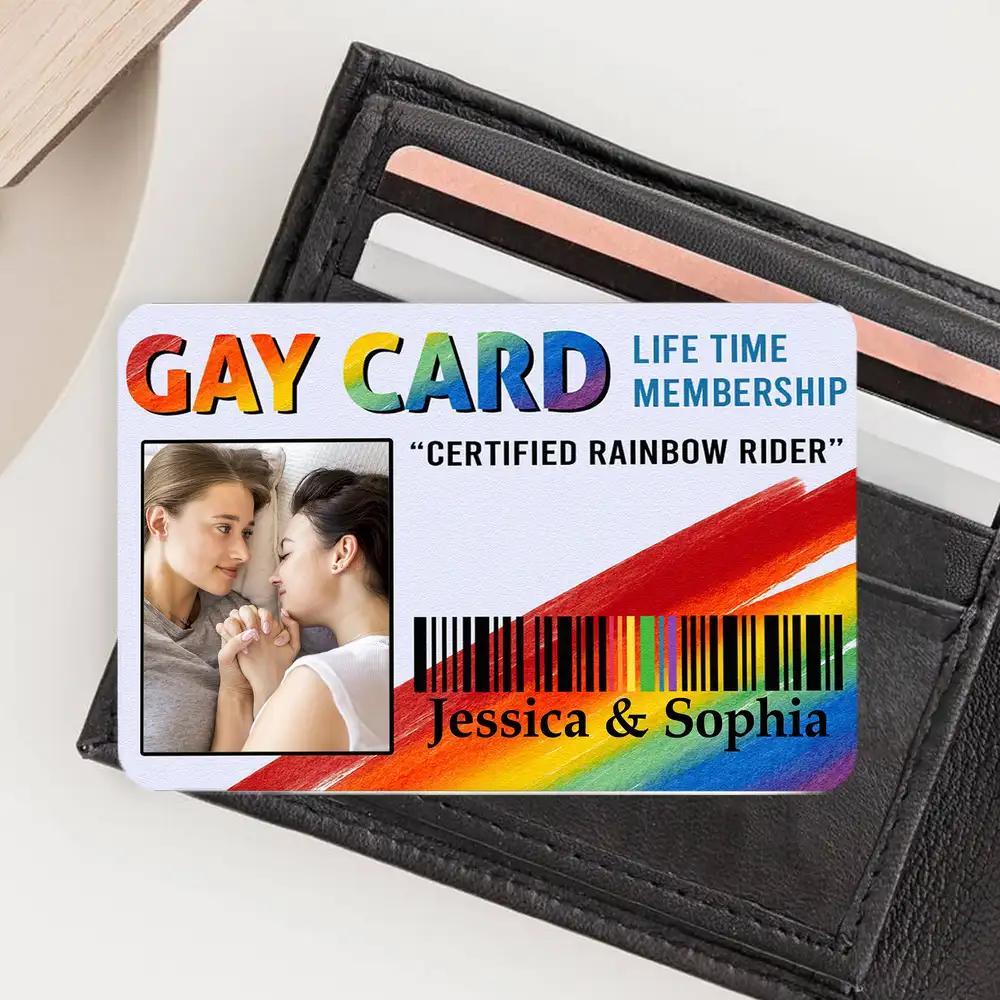 “GAY CARD” Lifetime Membership Metal Wallet Card – Personalized Pride Gift for Lovers - Image 3