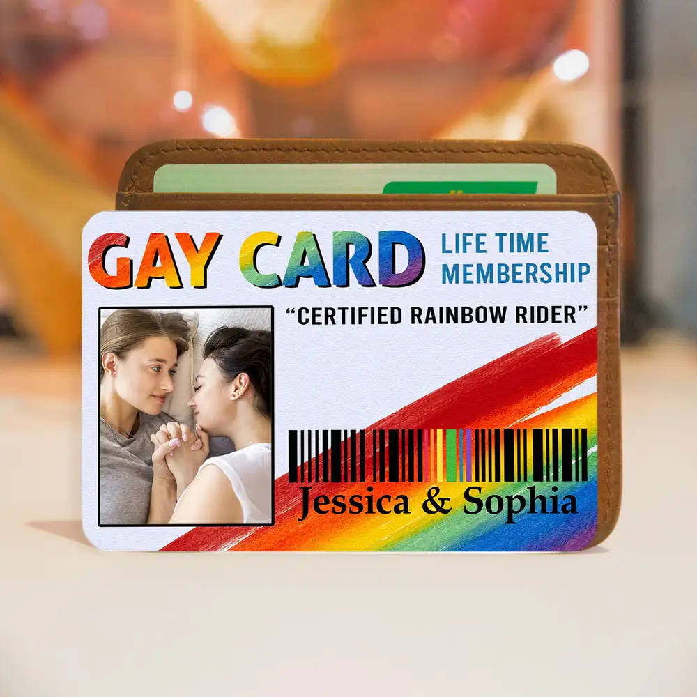 “GAY CARD” Lifetime Membership Metal Wallet Card – Personalized Pride Gift for Lovers - Image 4