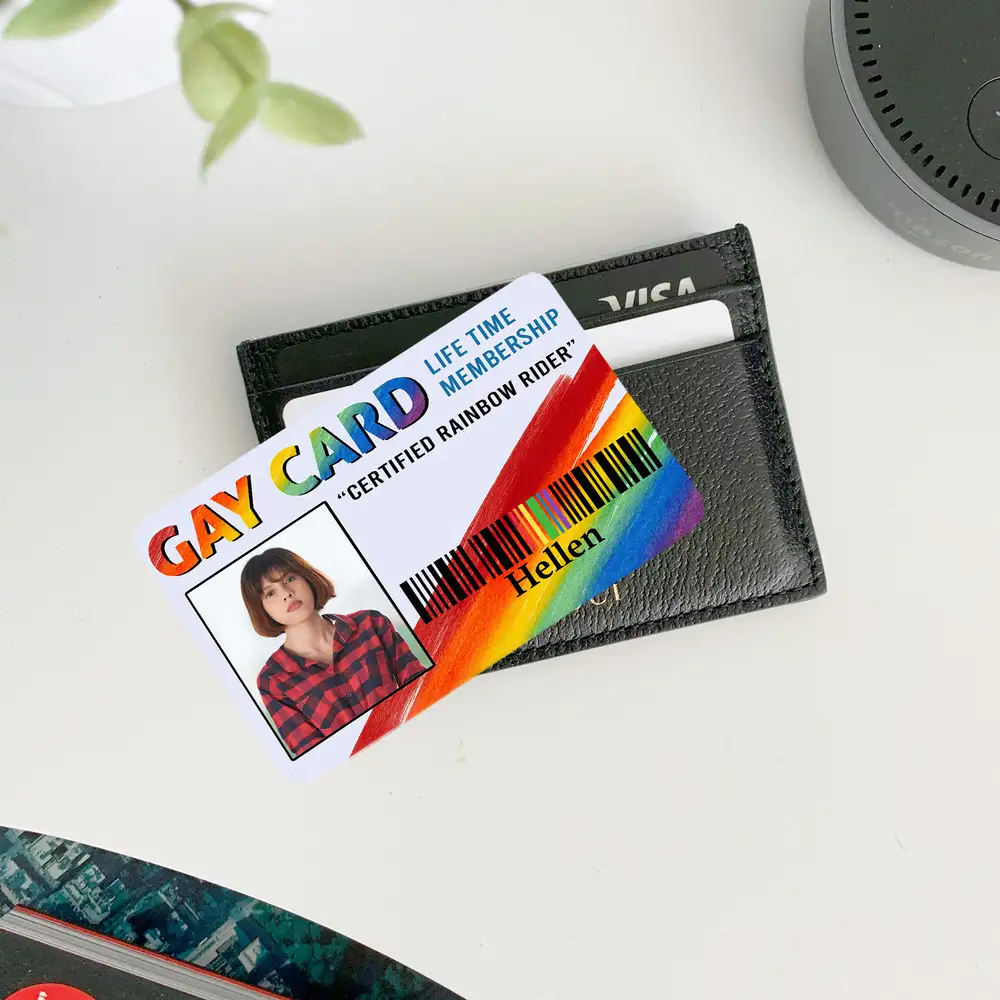 “GAY CARD” Lifetime Membership Metal Wallet Card – Personalized Pride Gift for Lovers - Image 5