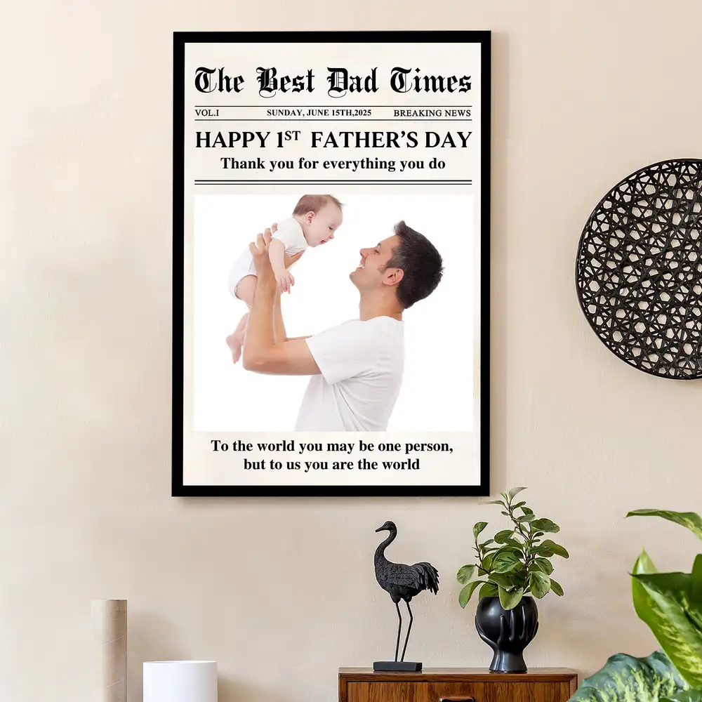 Happy 1st Father’s Day – Custom Poster for New Dad – You Are the World to Us - Image 2