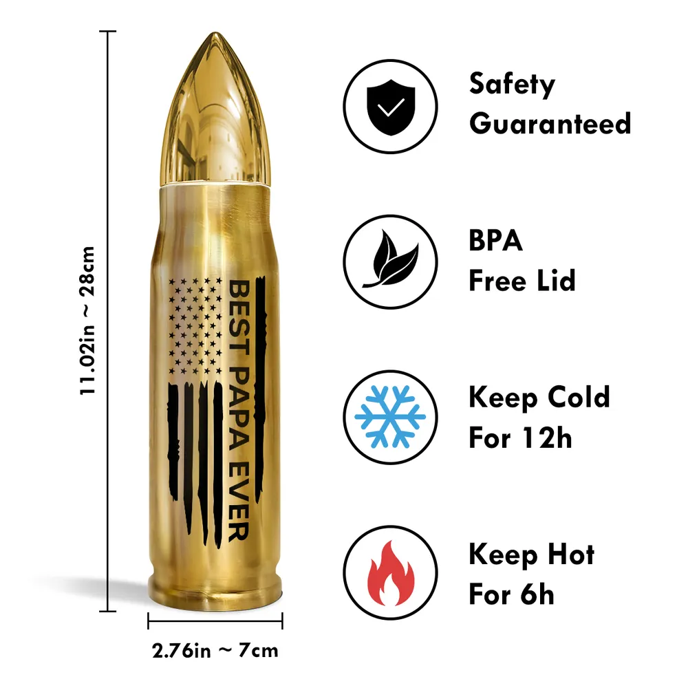 “Best Papa Ever” Bullet Tumbler – Personalized Fist-Bump Names, Father’s Day Gift - Image 10