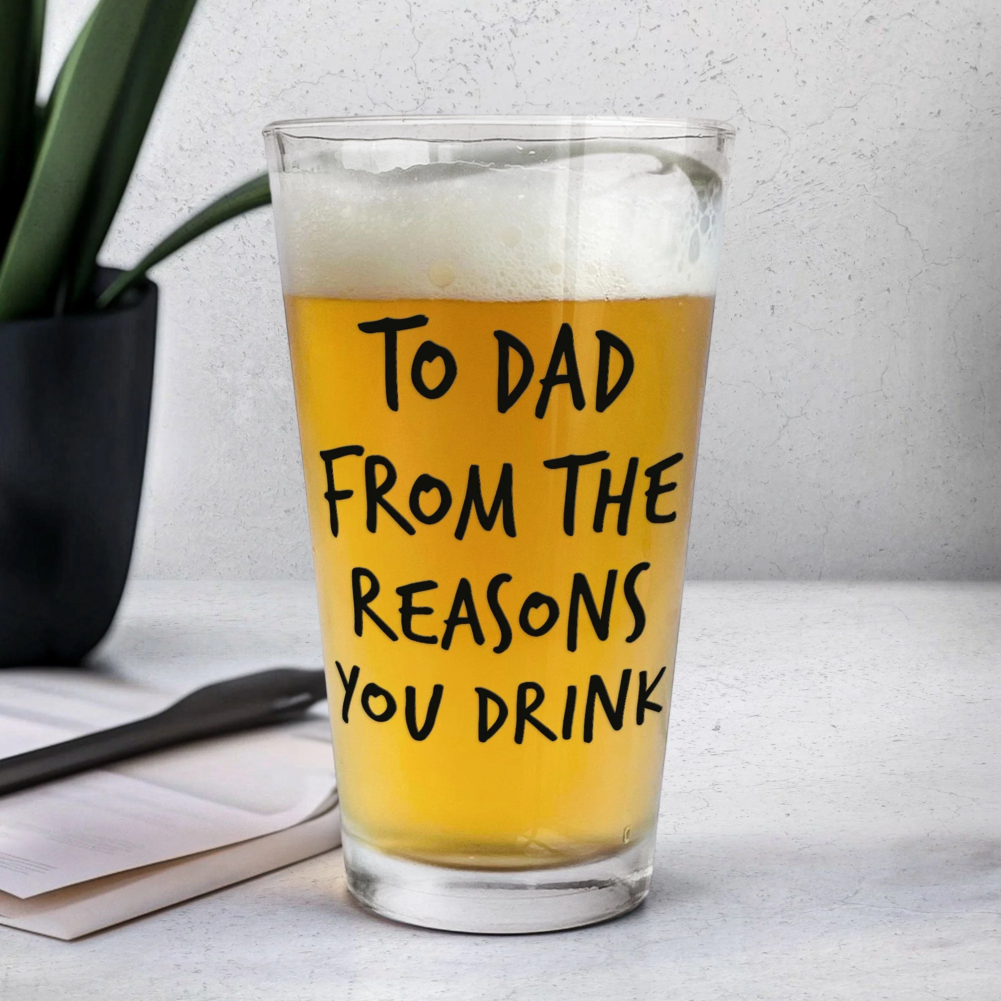 Funny Gift for Dad or Grandpa – Personalized Beer Glass with Cartoon Kid Faces - Image 7