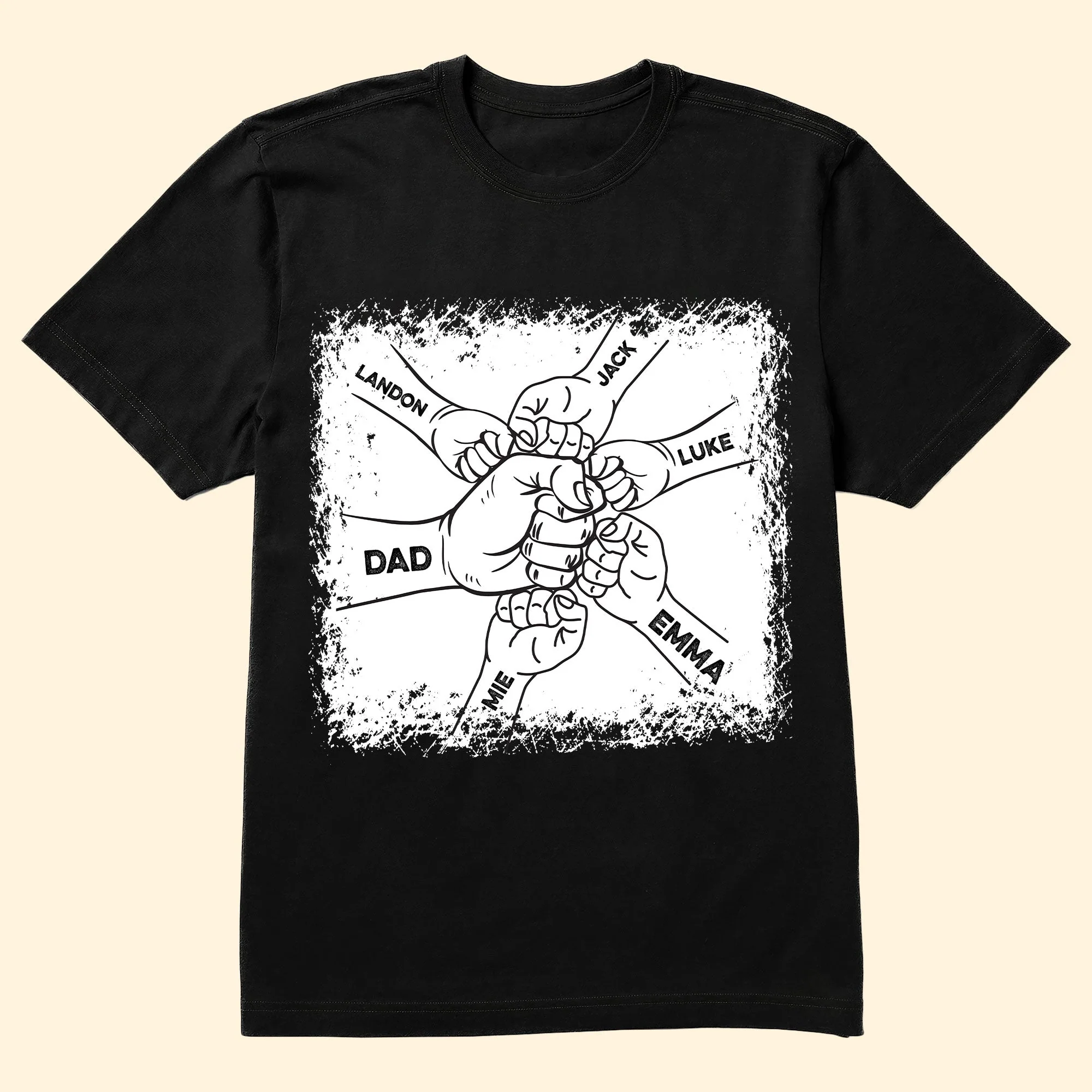 Custom Classic Tee – Father’s Day Gift with Hand Fist Design and Personalization - Image 8