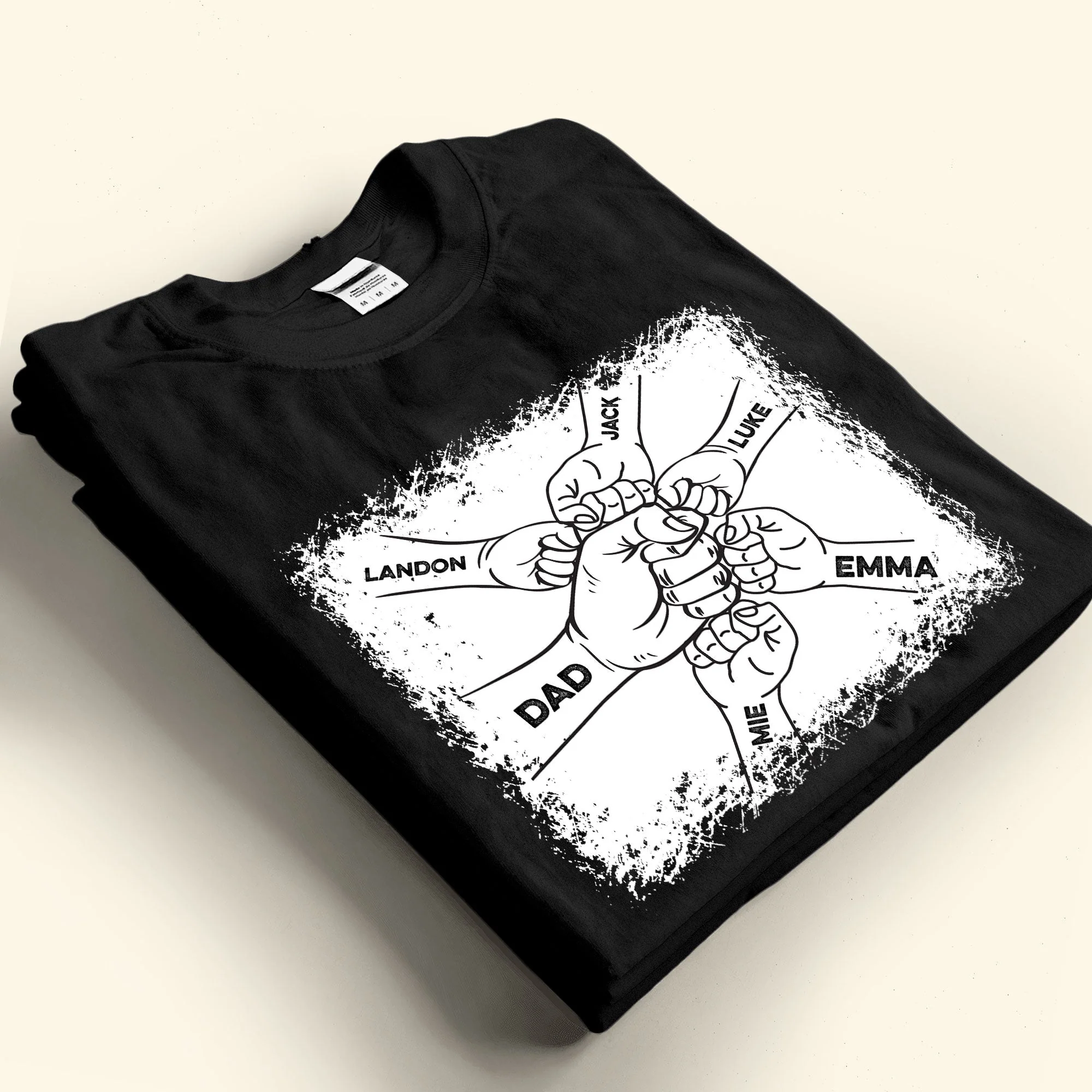 Custom Classic Tee – Father’s Day Gift with Hand Fist Design and Personalization - Image 9