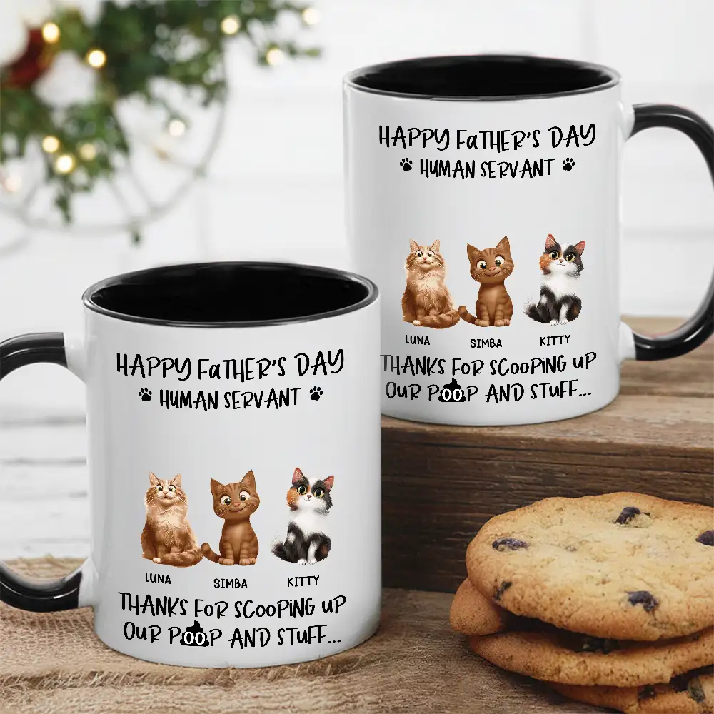 "Thanks for Scooping My Poop" Father's Day White Ceramic Mug – Custom Pet Design for Dad - Image 6
