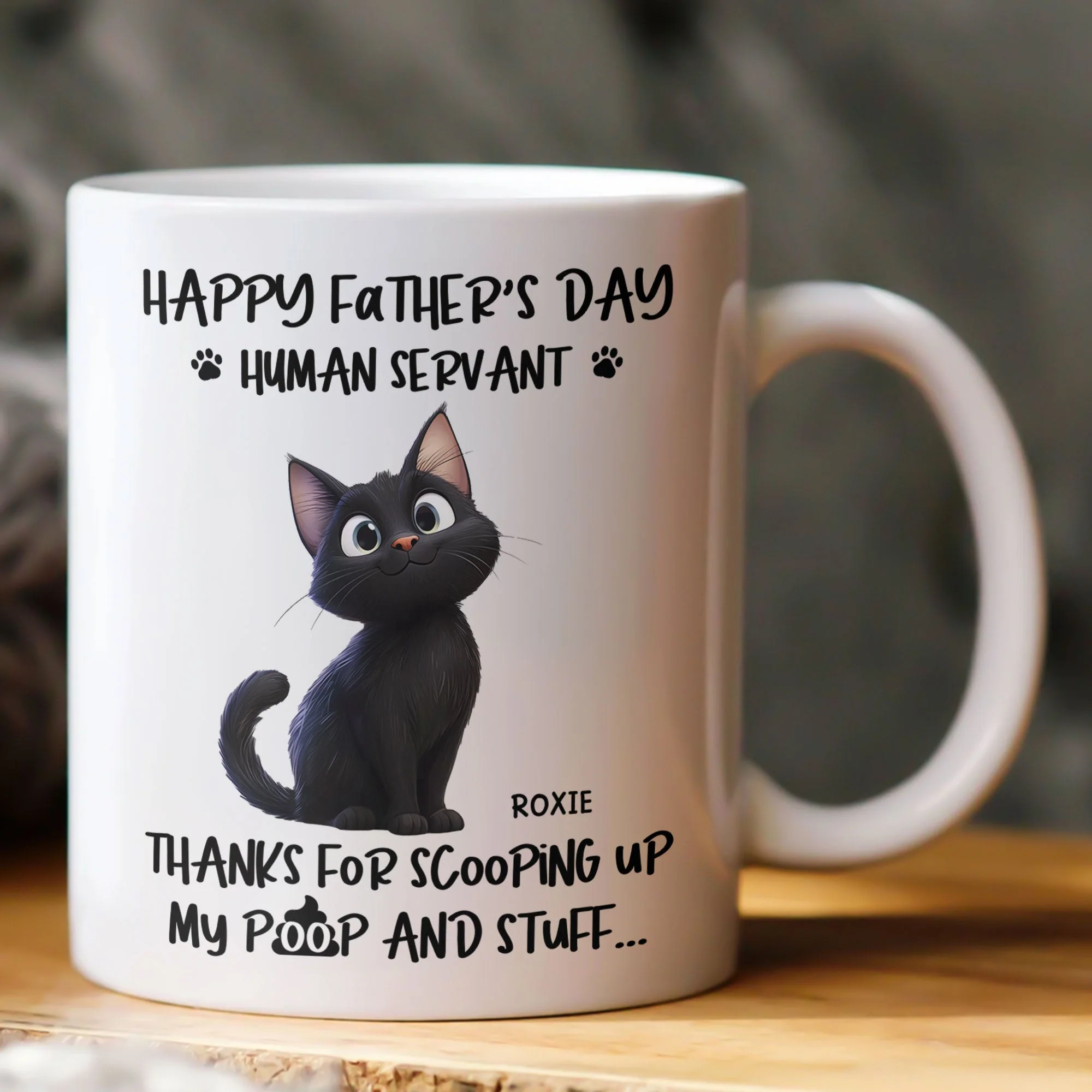 "Thanks for Scooping My Poop" Father's Day White Ceramic Mug – Custom Pet Design for Dad - Image 8