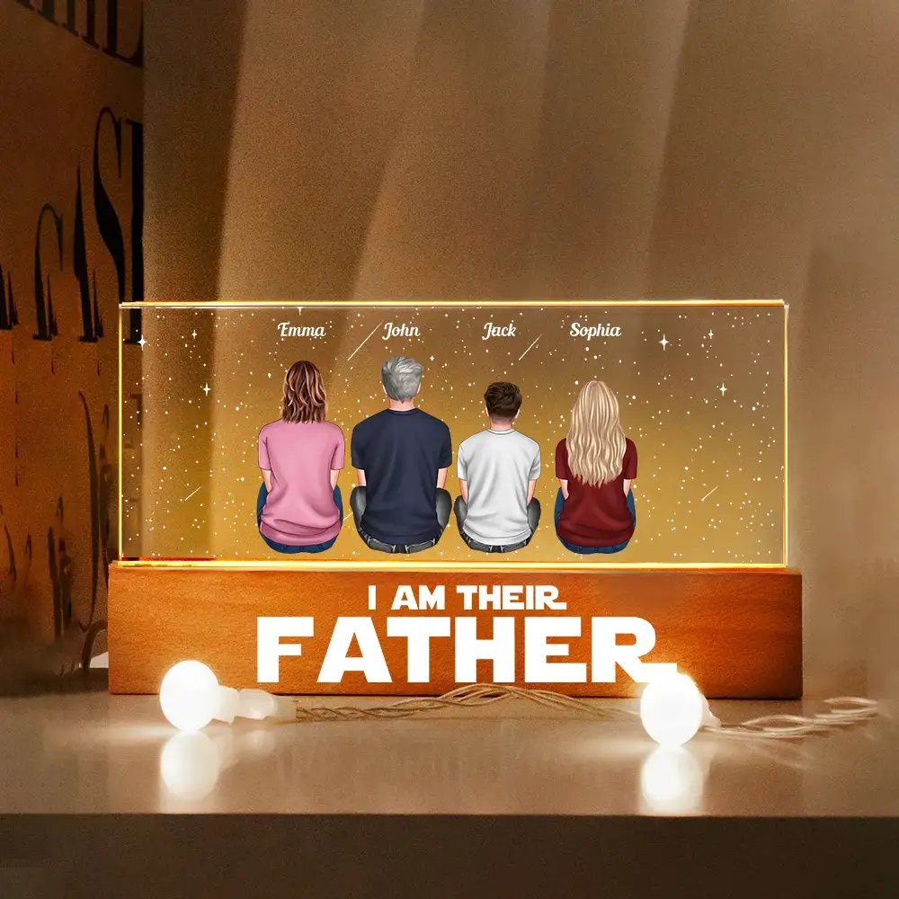 "I Am Their Father" Block LED Light Plaque – Personalized Star-Themed Father’s Day Gift for Dad