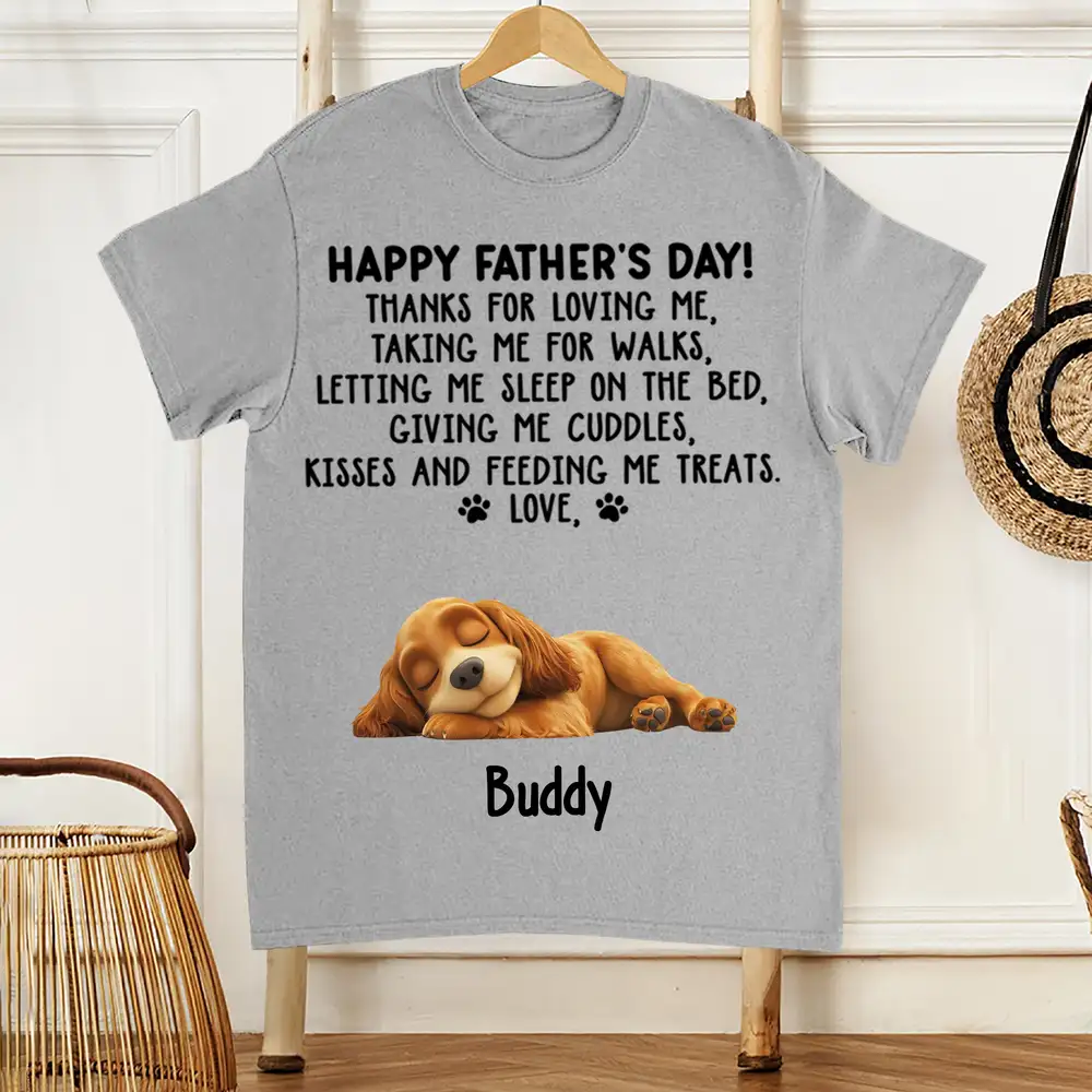 “Happy Father’s Day from Dog” Classic Tee – Personalized Shirt from Pet with Cute Beagle Design - Image 3