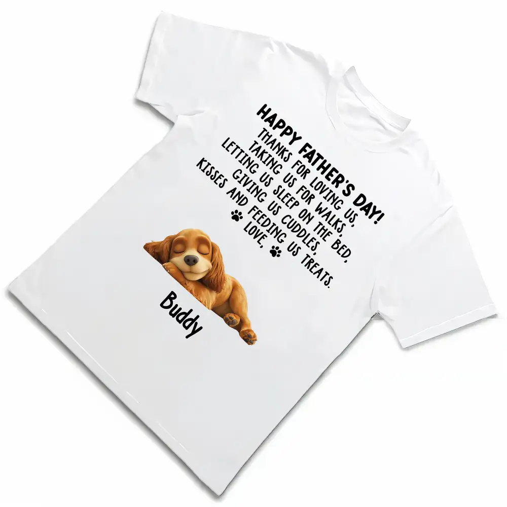 “Happy Father’s Day from Dog” Classic Tee – Personalized Shirt from Pet with Cute Beagle Design - Image 4
