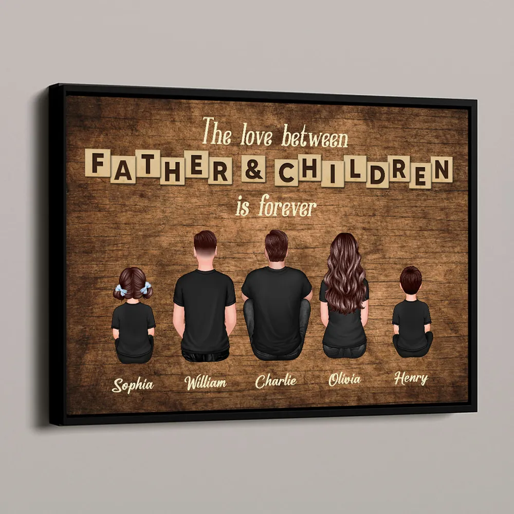 Custom Family Portrait Poster – Celebrating the Endless Bond Between Dad & Kids - Image 3