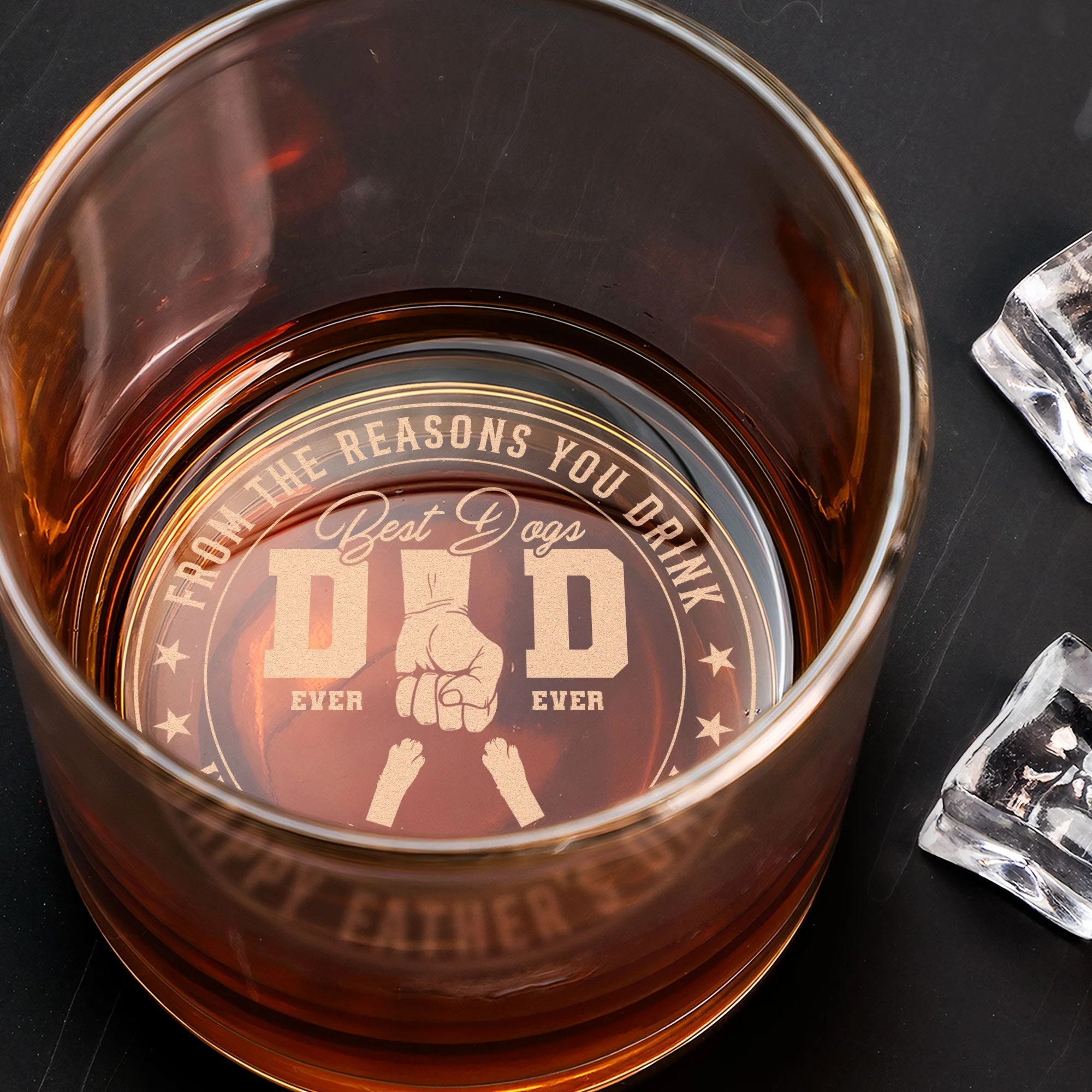 "From the Reasons You Drink" Whiskey Glass – Personalized Pet-Themed Father’s Day Gift for Dog Dads - Image 6