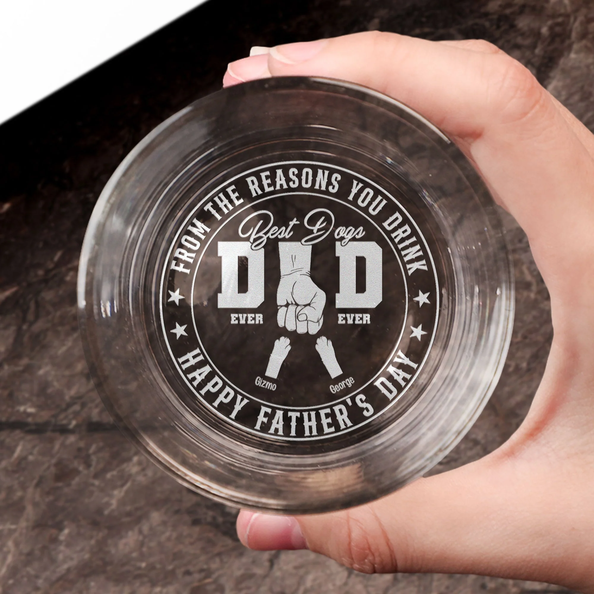 "From the Reasons You Drink" Whiskey Glass – Personalized Pet-Themed Father’s Day Gift for Dog Dads - Image 7