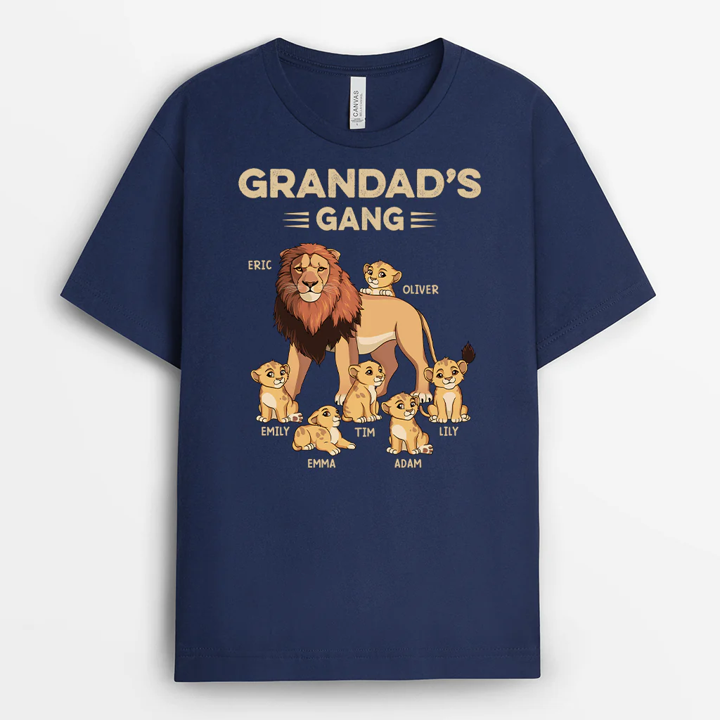 Dad’s Lion Gang Personalized Shirt – Custom Kid Names – Thoughtful Father’s Day Gift for Dad - Image 5