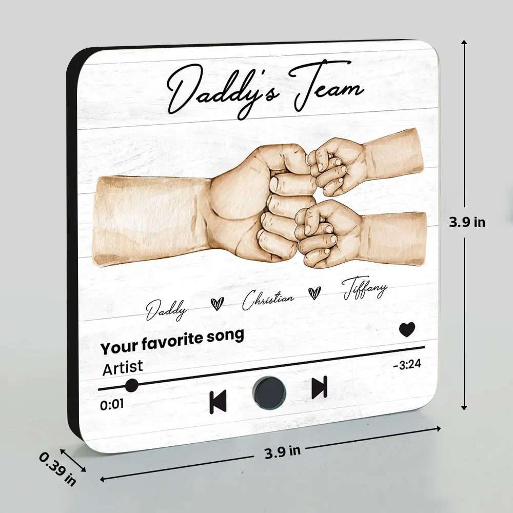 Daddy's Team Custom Acrylic Music Magnet – A Special Father’s Day Gift for Dad or Husband - Image 5