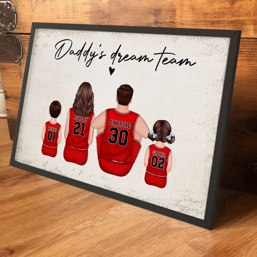“Daddy’s Dream Team” Personalized Basketball Poster / Canvas – Heartfelt Father’s Day Gift for Dad - Image 4