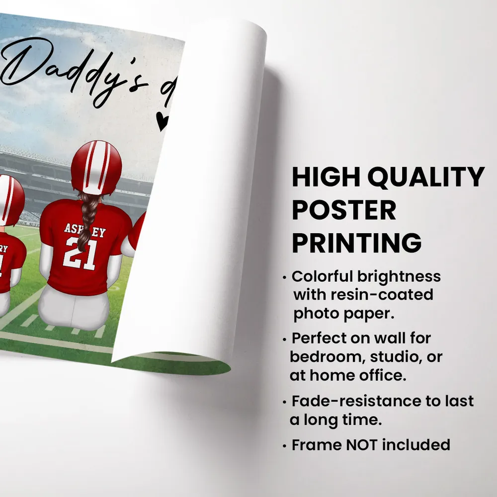 “Daddy’s Dream Team” Personalized Football Poster / Canvas – Touchdown Father’s Day Gift - Image 8