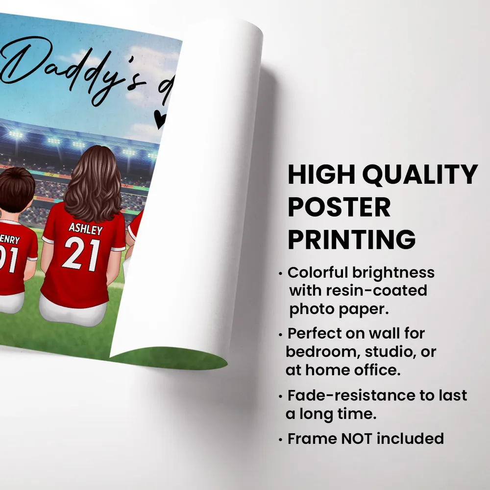 “Daddy’s Dream Team” Personalized Soccer Poster / Canvas – Red Jersey Father’s Day Edition - Image 6