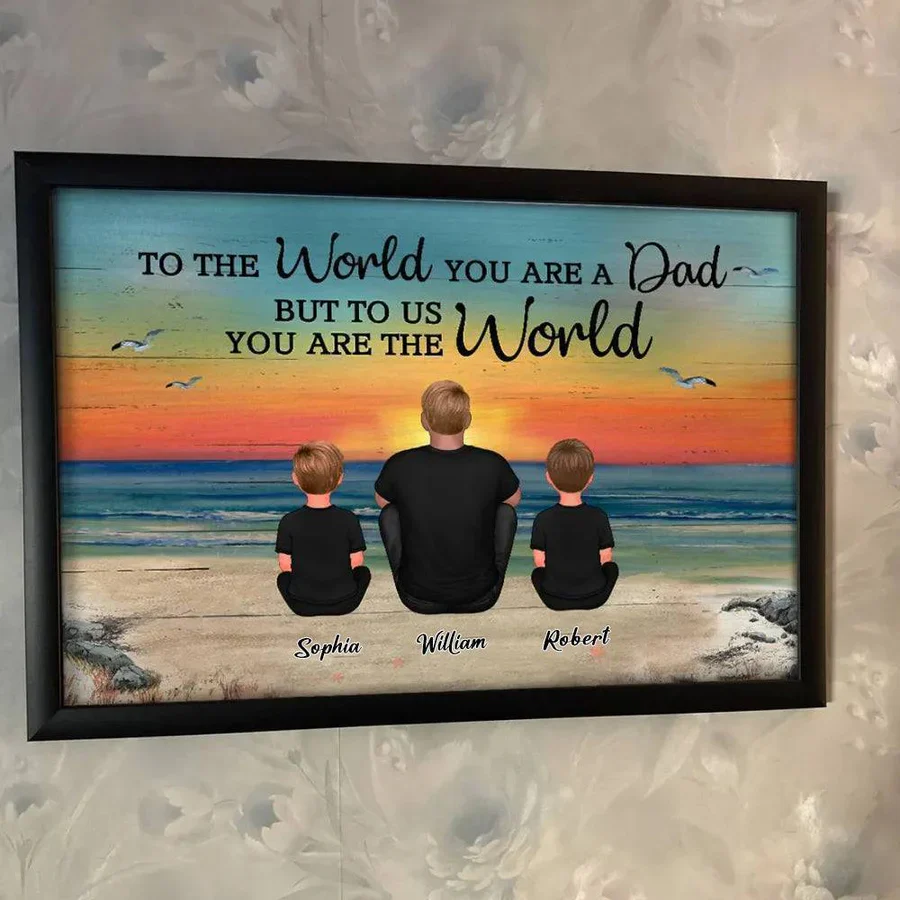 “To the World You Are a Dad” Personalized Keychain – Beach Scene Father’s Day Edition - Image 6