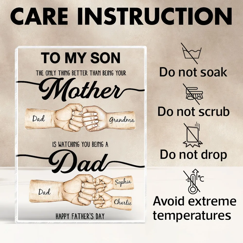Heartfelt Plaque Gift – “Better than being your Father/Mother” – Special Father’s Day Tribute for Son - Image 6