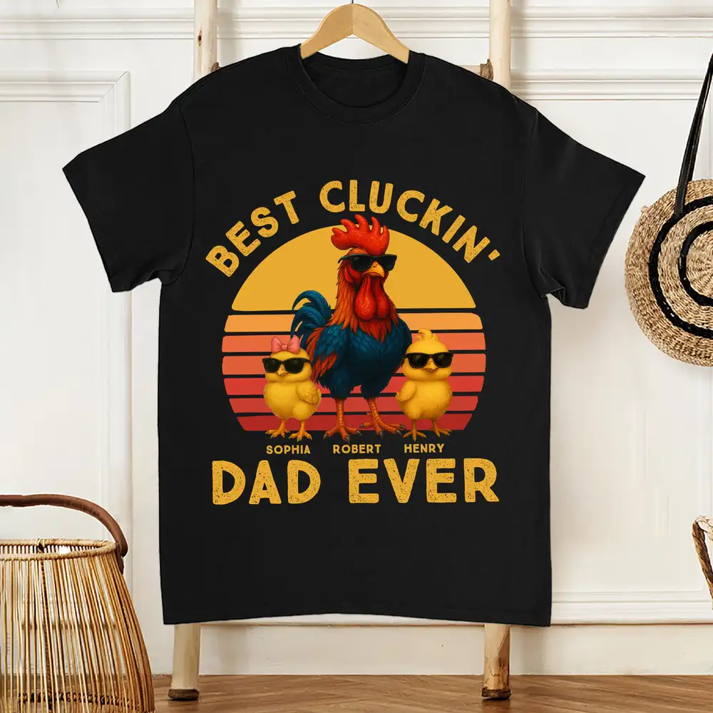 “Best Cluckin' Dad Ever” Classic Tee – Funny Father’s Day Chicken Family Shirt - Image 2