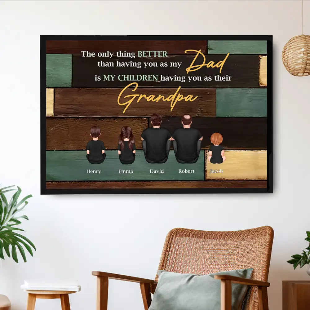 Dad, You’re Our Hero – A Custom Poster to Celebrate Your Role as Both Dad and Grandpa - Image 2