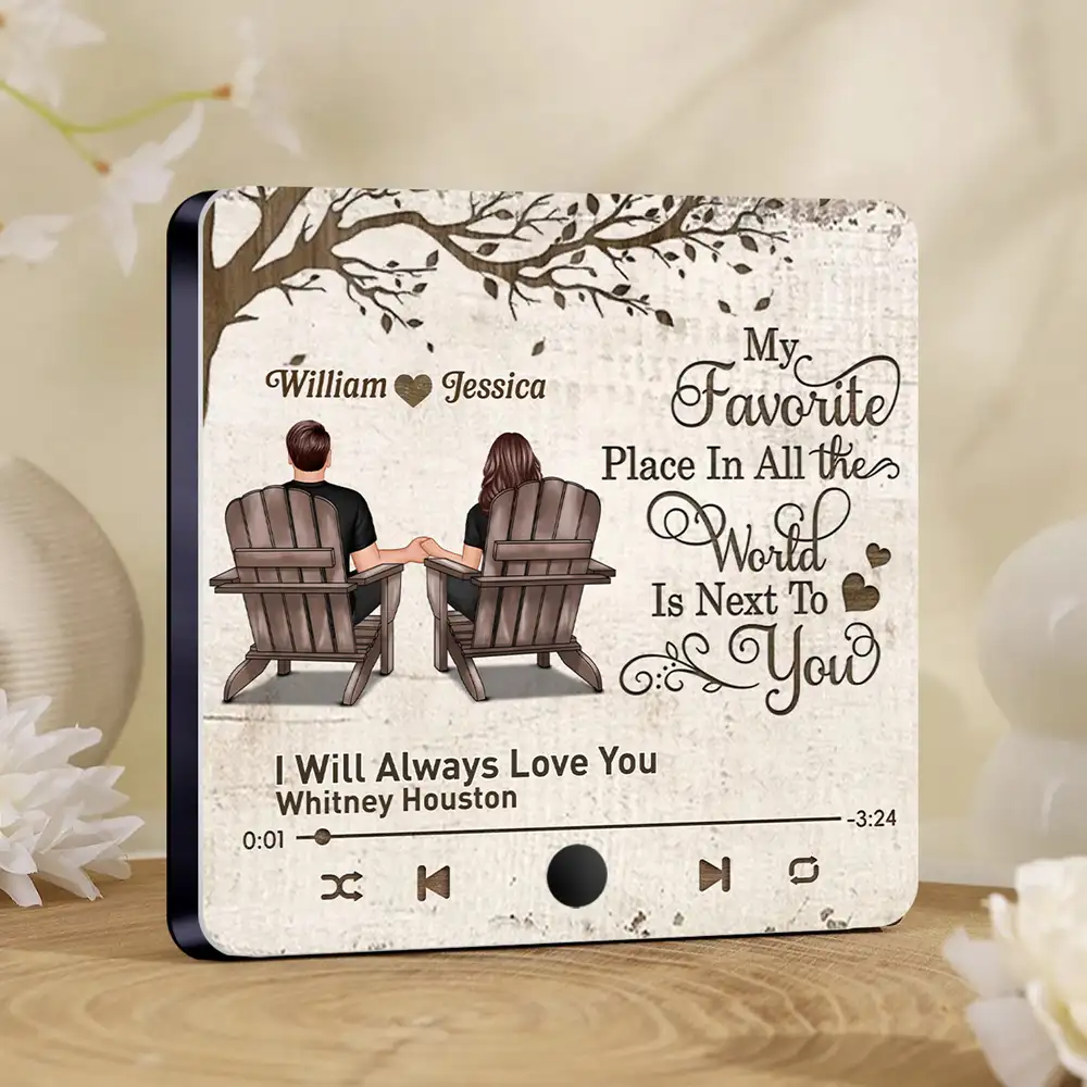 “My Favorite Place Is Next to You” Personalized Fridge Magnet – Romantic Gift for Couples - Image 2