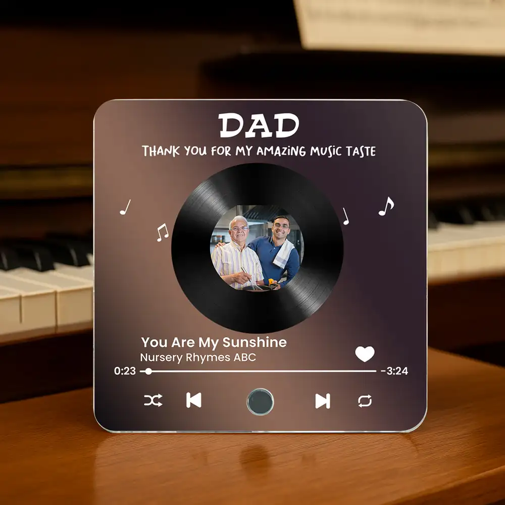 “DAD – Thank You for My Amazing Music Taste” Fridge Magnet – Personalized Photo Gift for Father - Image 2