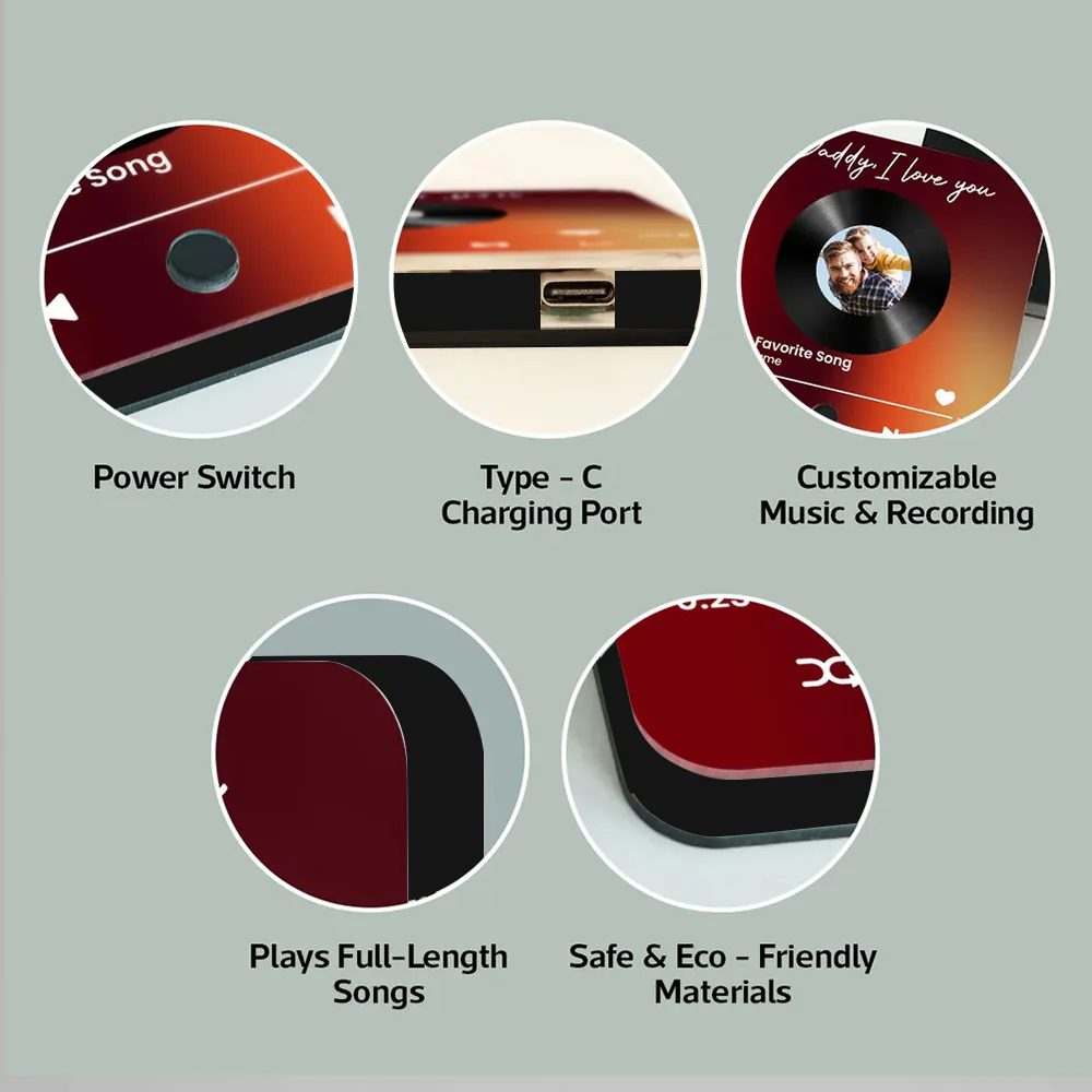 “DAD – Thank You for My Amazing Music Taste” Fridge Magnet – Personalized Photo Gift for Father - Image 5
