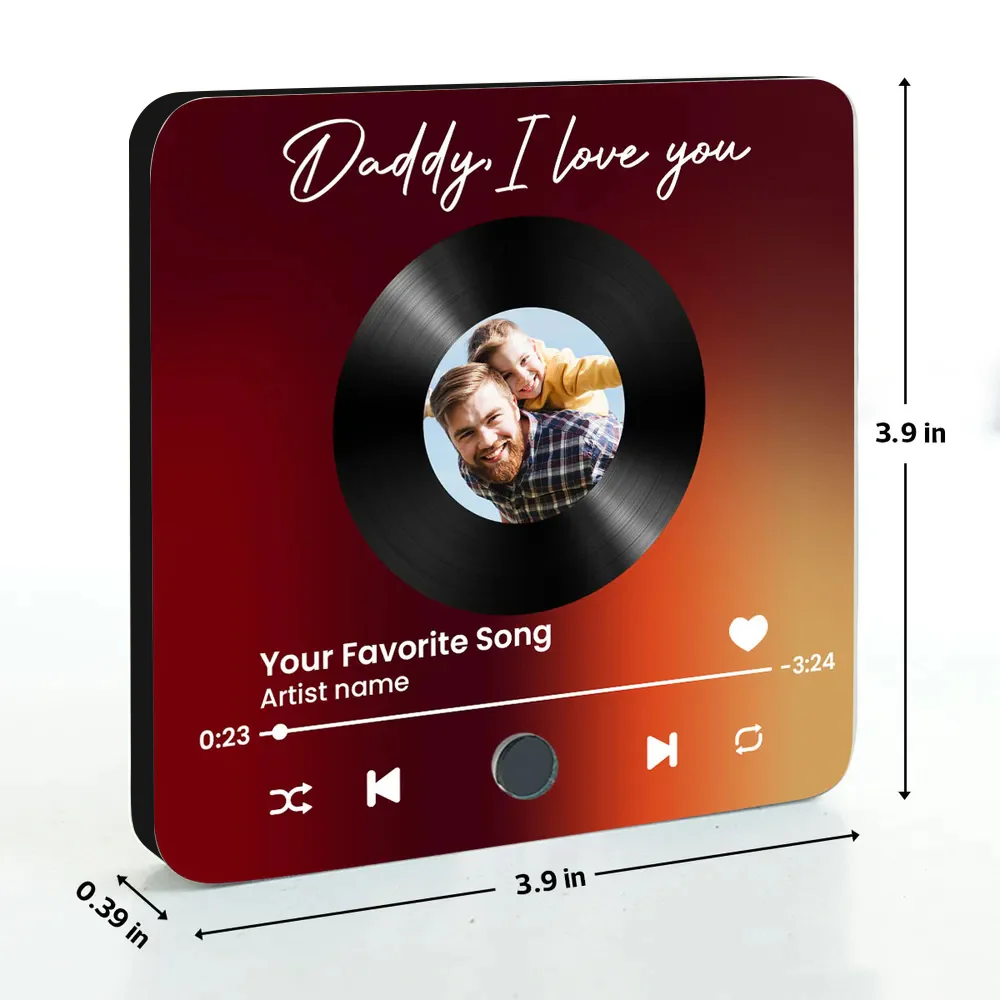 “DAD – Thank You for My Amazing Music Taste” Fridge Magnet – Personalized Photo Gift for Father - Image 6