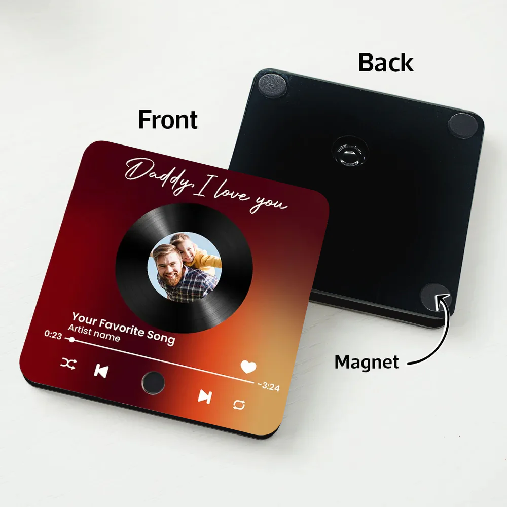 “DAD – Thank You for My Amazing Music Taste” Fridge Magnet – Personalized Photo Gift for Father - Image 7