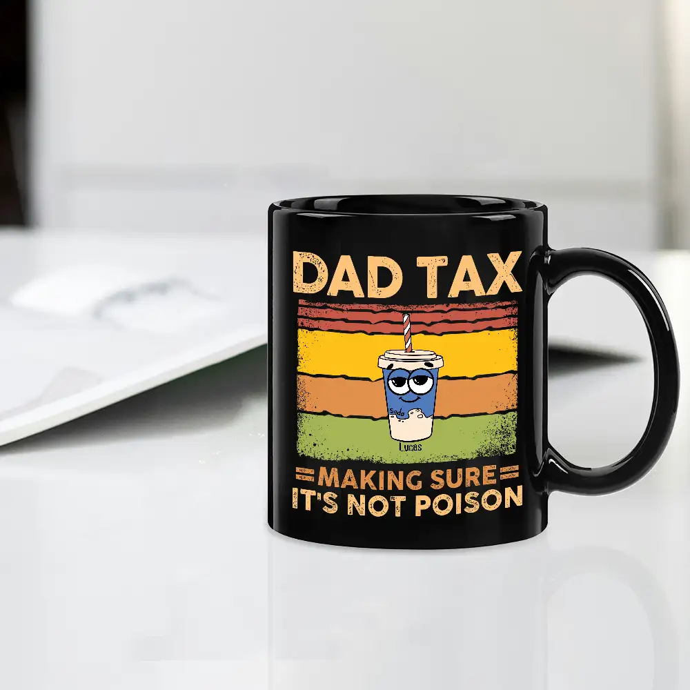 Funny Father’s Day Classic Tee – Personalized Donut, Burger & Hotdog with Kids' Names - Image 7