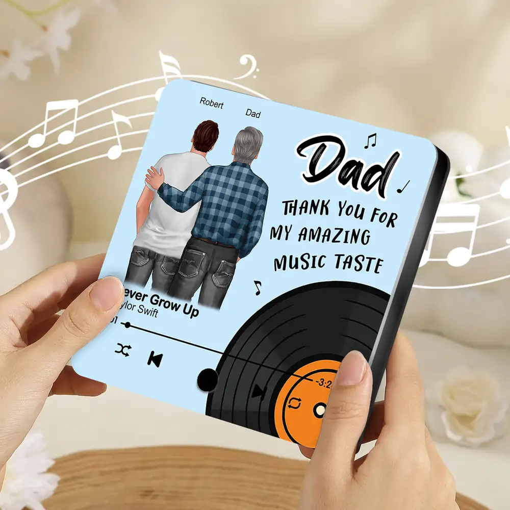 "Dad, Thank You for My Amazing Music Taste" Acrylic Music Magnet – Fun and Sentimental Father's Day Gift - Image 3