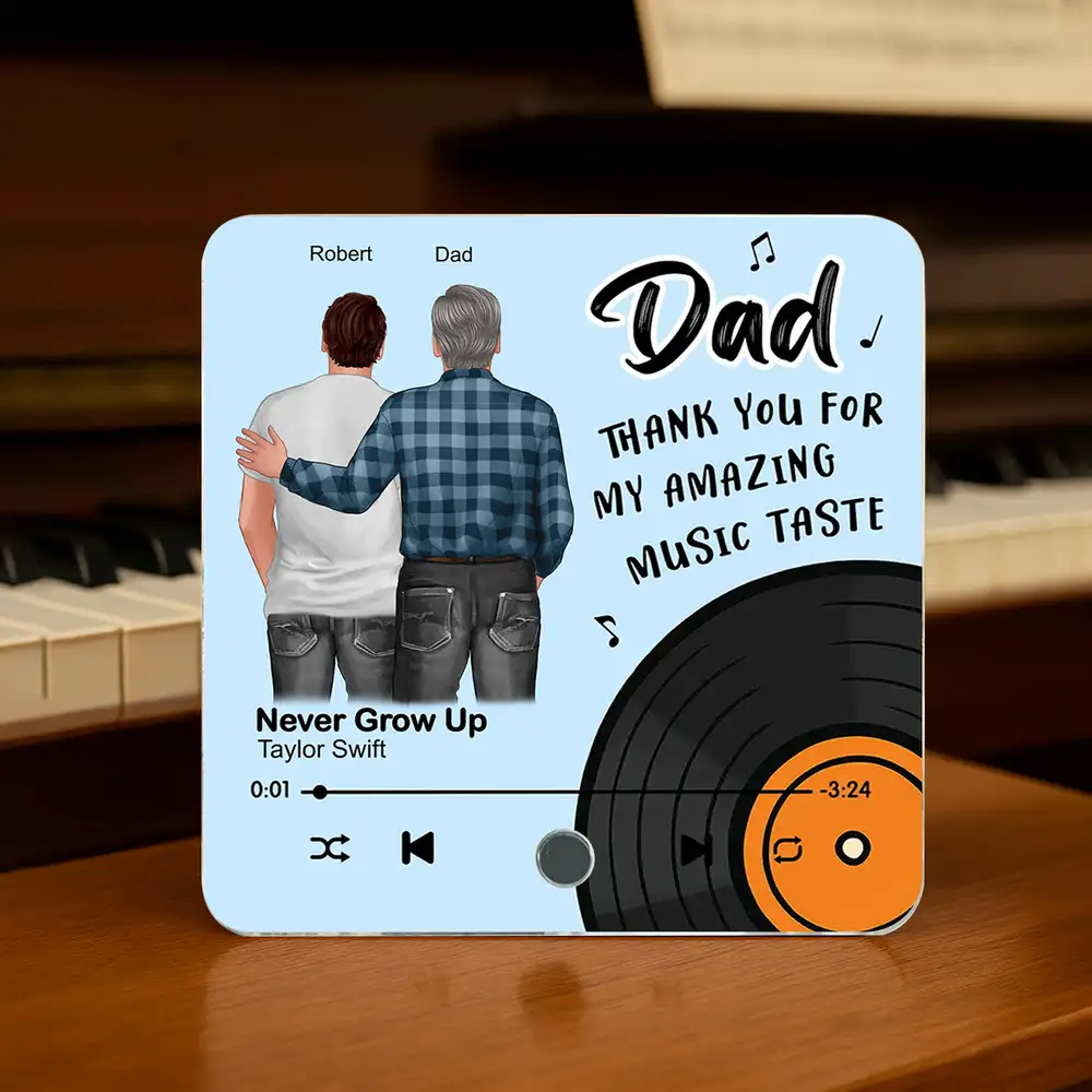 "Dad, Thank You for My Amazing Music Taste" Acrylic Music Magnet – Fun and Sentimental Father's Day Gift - Image 4