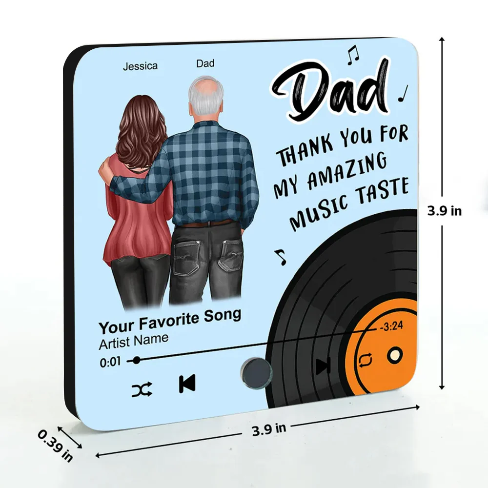 "Dad, Thank You for My Amazing Music Taste" Acrylic Music Magnet – Fun and Sentimental Father's Day Gift - Image 6