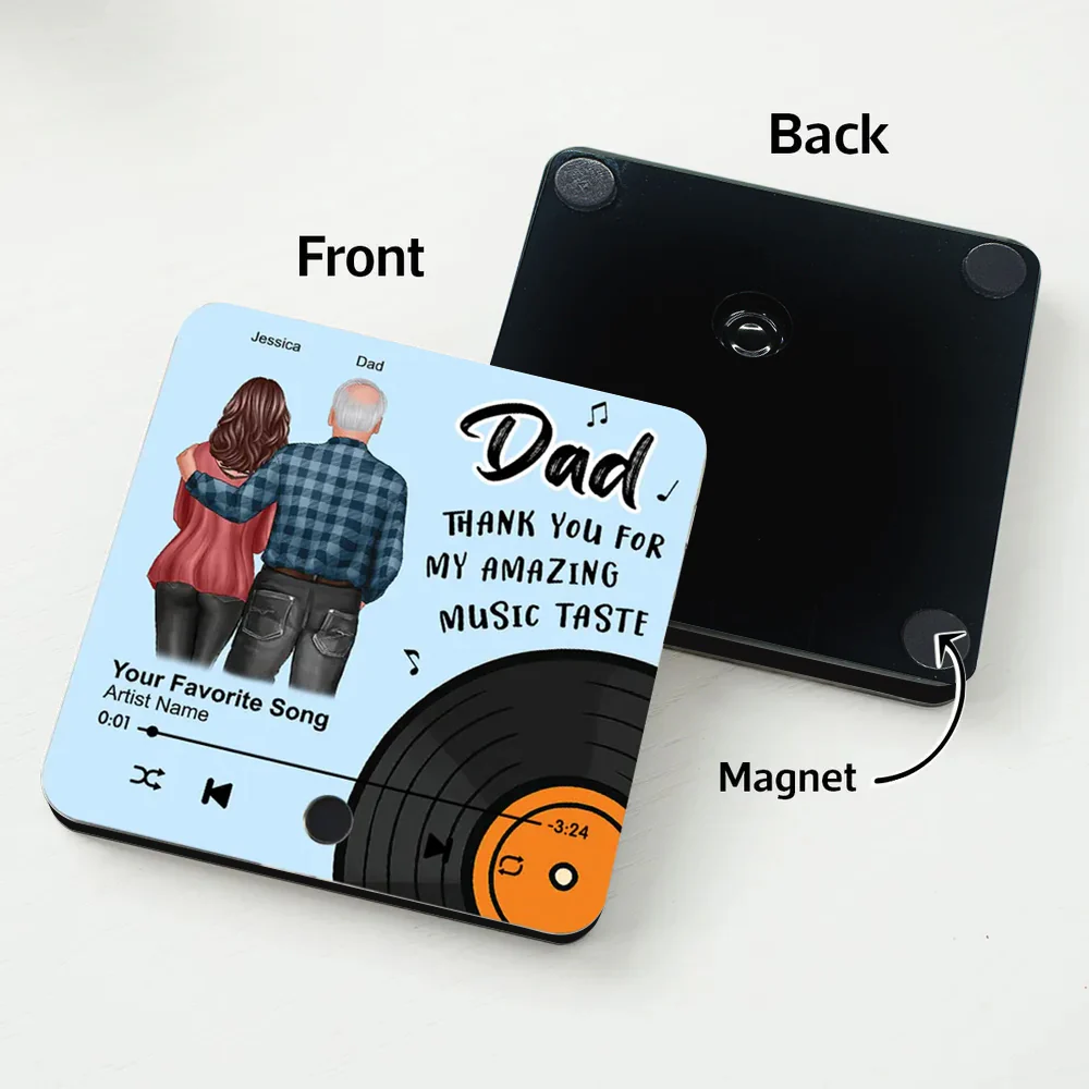 "Dad, Thank You for My Amazing Music Taste" Acrylic Music Magnet – Fun and Sentimental Father's Day Gift - Image 7