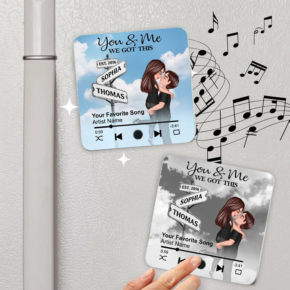 “You & Me – We Got This” Acrylic Music Magnet – Custom Names, Song & Date, Romantic Gift for Couples - Image 3