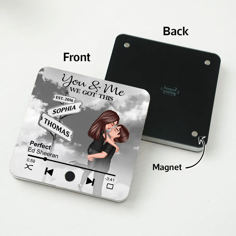 “You & Me – We Got This” Acrylic Music Magnet – Custom Names, Song & Date, Romantic Gift for Couples - Image 6