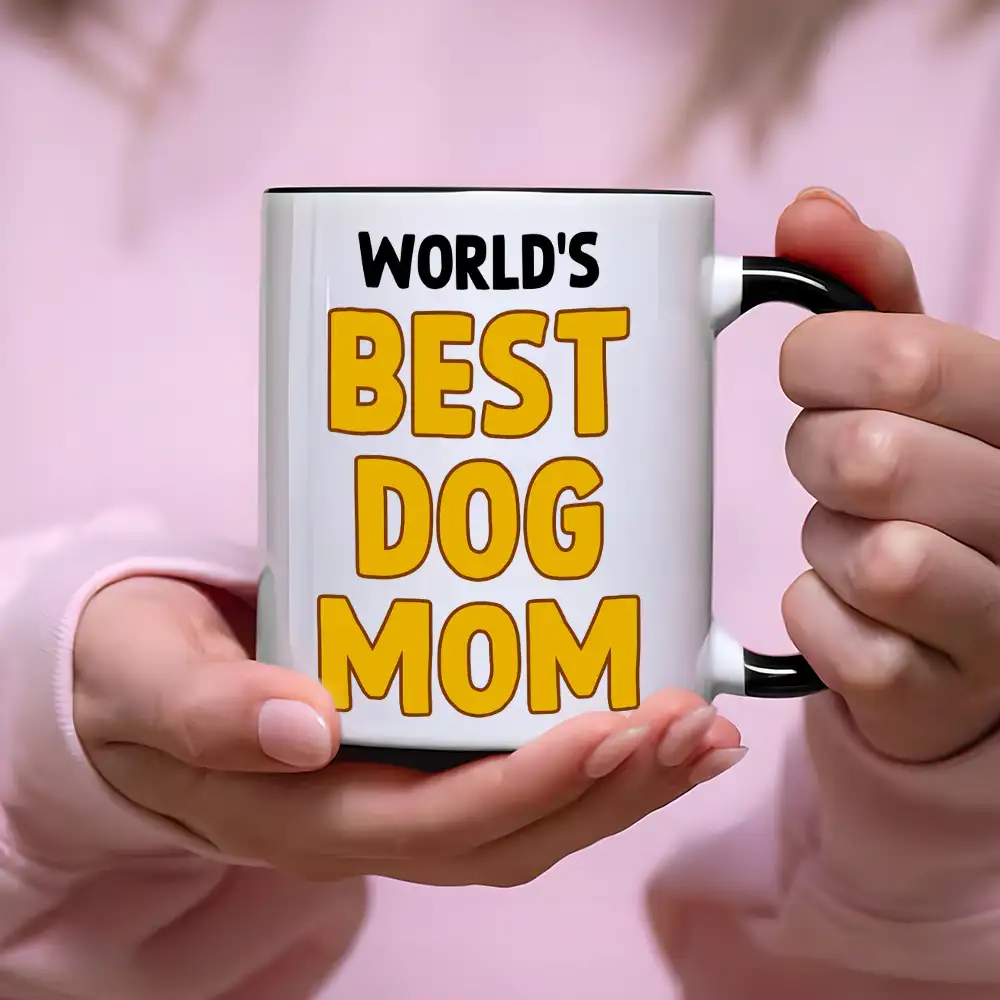 World’s Best Dog Dad Mug – Personalized Ceramic Mug with Cartoon Dog and Owner for Dog Lovers - Image 4
