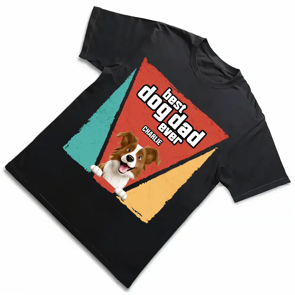 Personalized Dog Dad Shirt – Custom Pet Names with Cartoon Dogs, Perfect Gift for Pet-Loving Dads - Image 2