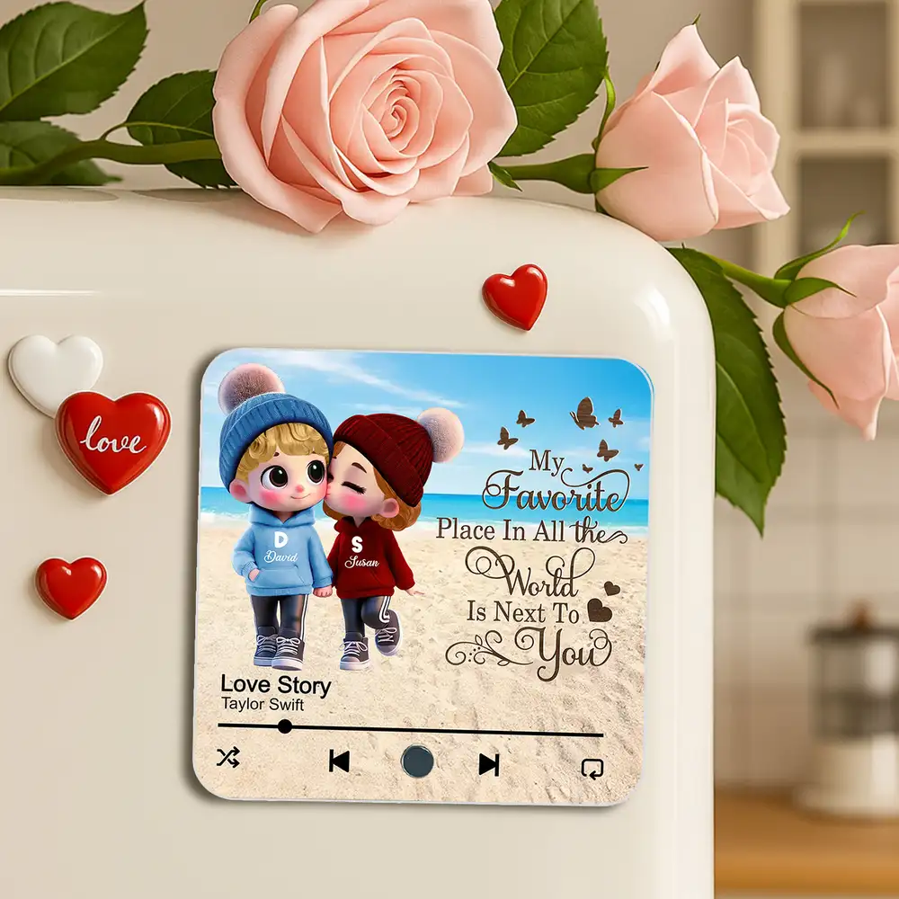 My Favorite Place Is Next to You – Custom Acrylic Music Magnet Gift for Couples - Image 5