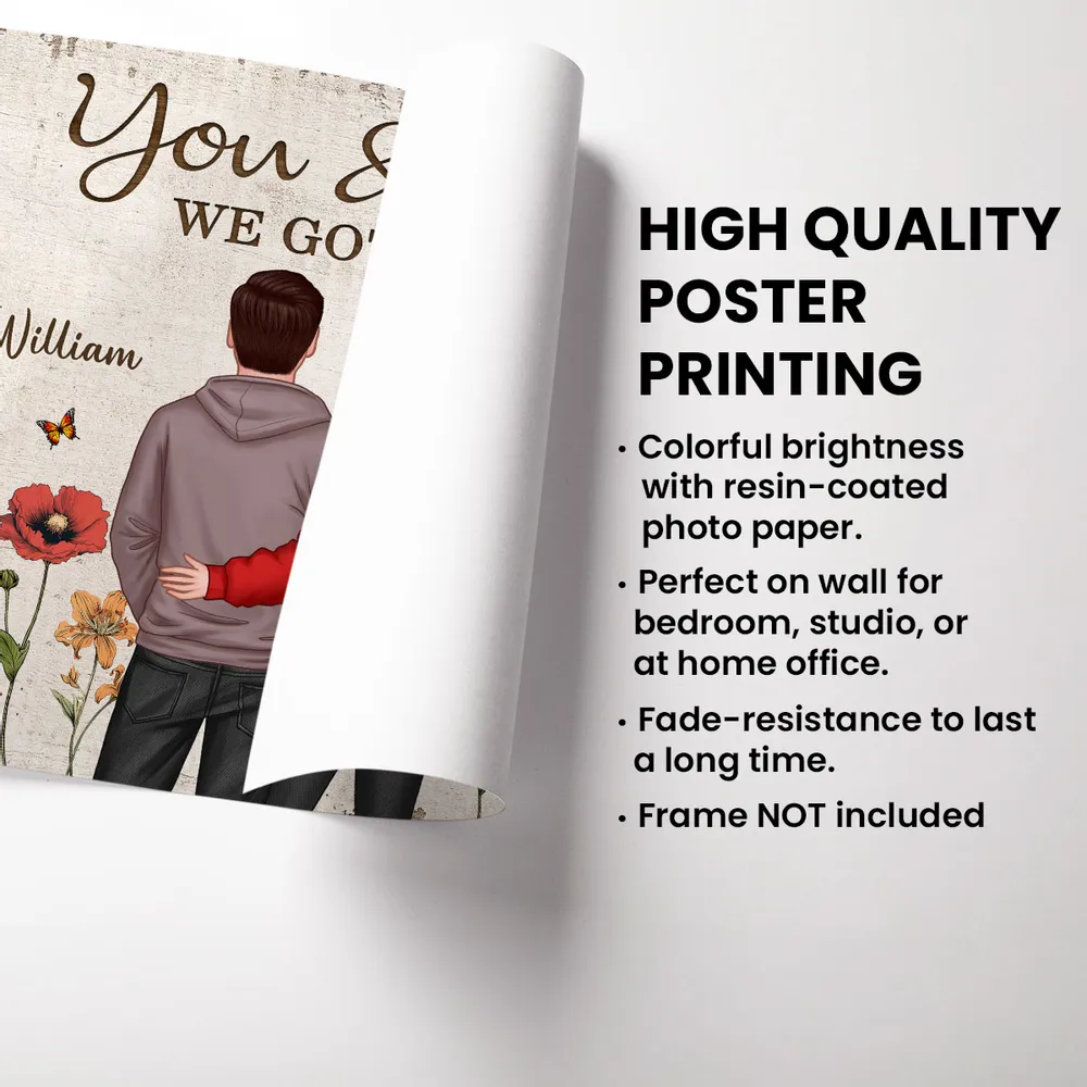 You & Me – We Got This Poster Custom Names, Poppy Flowers, Romantic Wall Art for Couples - Image 5