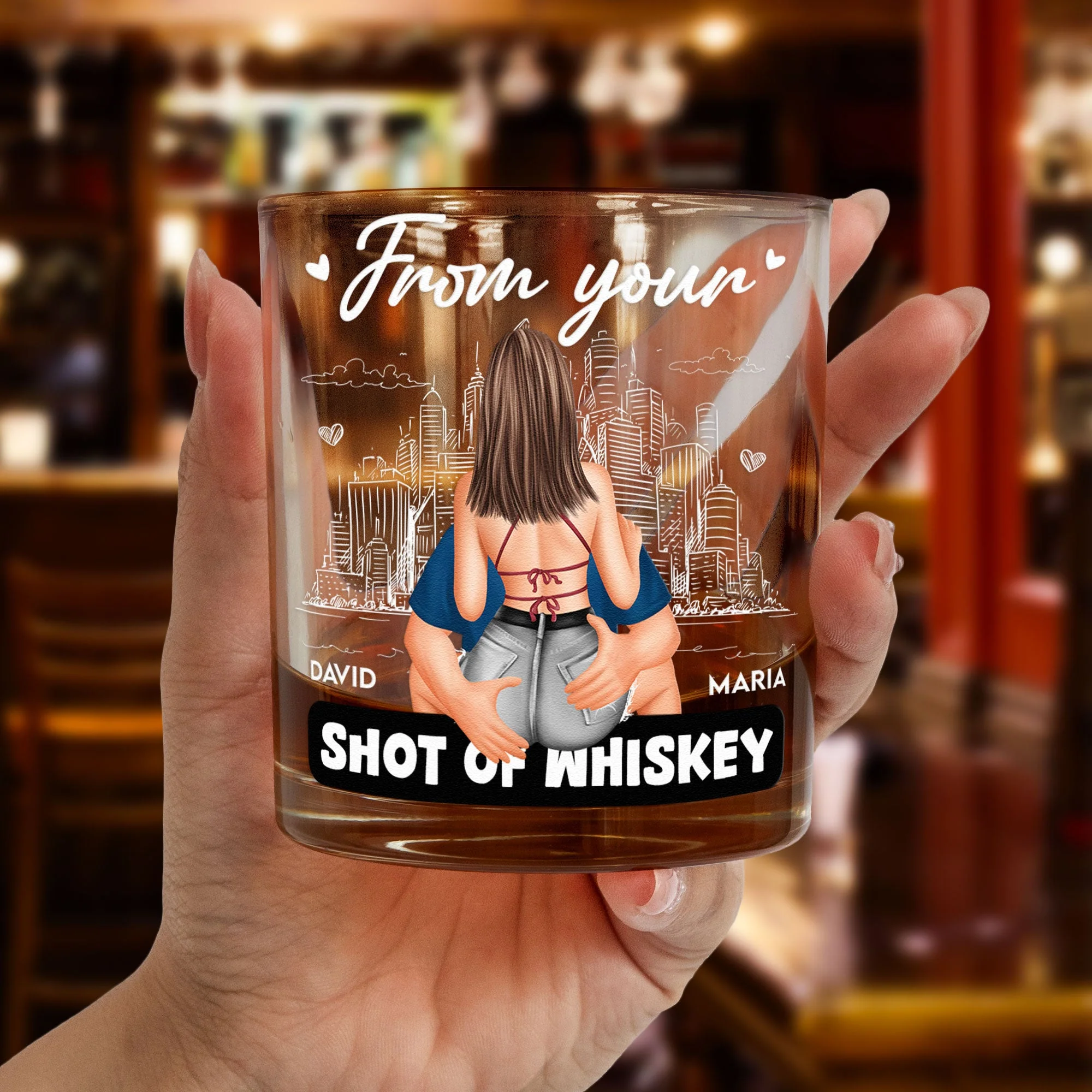 From Your Shot of Whiskey - Romantic Couple Personalized Whiskey Glass Gift, Sexy Anniversary Gift for Husband or Boyfriend - Image 6